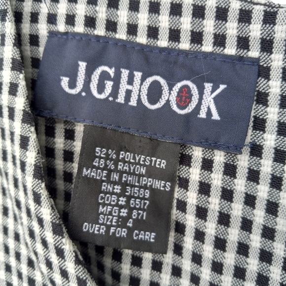 J. G. Hook Gigham Dress Sleeveless Black and White size 4 - Picture 9 of 13